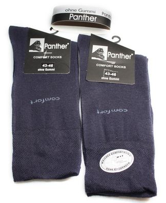 Panther Herren Socken Doppelpack ohne Gummi (39-42, Marine)