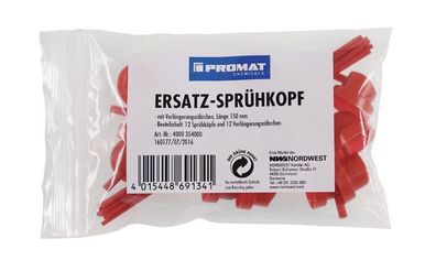 Ersatzsprühköpfe je 12 Sprühköpfe u. Röhrchen (150 mm) Ku. Btl. PROMAT Chemicals