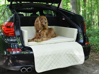 Autoschondecke - Kofferraum Schutzdecke - Auto - Hundebett creme, auch orthopädisch