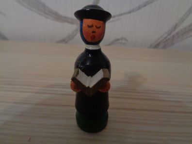 kleine Figur- Kurrende, Sänger -Seiffen Erzgebirge-grüner Sockel