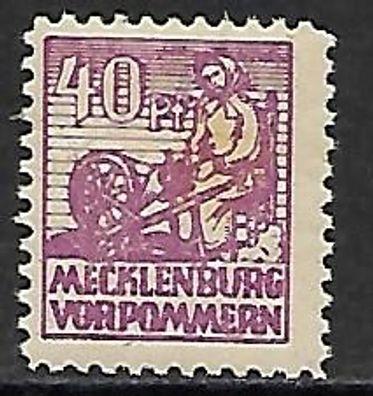 Alliierte Besetzung sowjet. Zone Mecklenburg-Vorpommern postfrisch Michel-Nummer 40