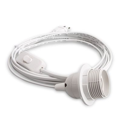 E27 Lampenfassung mit Schalter Netzkabel 5m Lampenaufhängung Sokel 500WS weiß