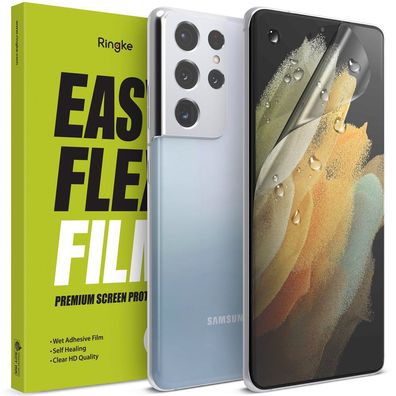 2x Ringke Easy Flex Displayschutz Folie nasse Montage für Samsung Galaxy S21 Ultra 5G