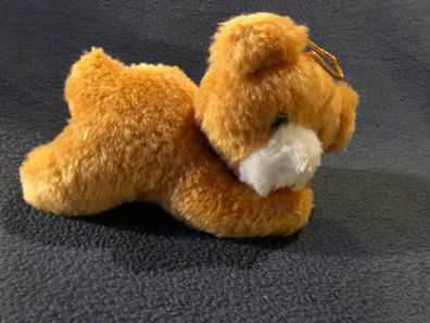 Kleiner Plüsch Teddybär Bär Anhänger liegend braun ca. 14 cm lang (264)