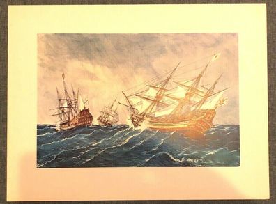 Kunstdruck Seeschlacht gemalt um 1886 von Rafael Monleon Poster 44,5 x 33,5 (M2)