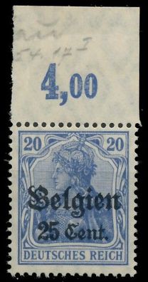 BES. 1WK Landespost Belgien Nr 18b POR postfrisch ungebraucht ORA X43B3AA