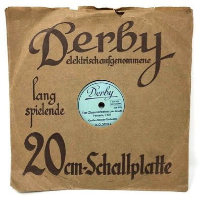 8" Schellackplatte mit Hülle Derby D.O. 5659 - Der Zigeunerbaron (Strauß) (W22)