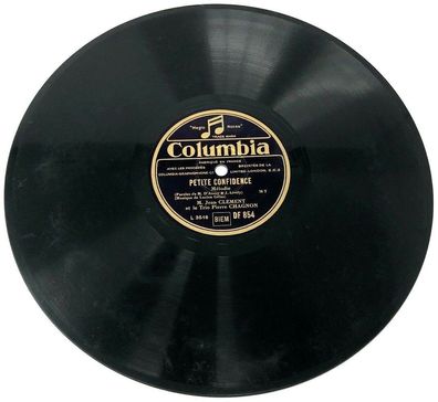 10" Schellackplatte - Columbia DF 854 - Petite Confidence - Paradis du Reve (W16