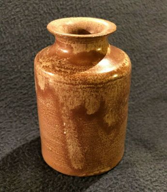 Steinzeug / Keramik Blumenvase 8 cm hoch, Ø 5,5 cm mit Bodenmarke (113)