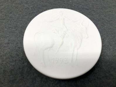 Meissen Porzellan Medaille 1993 Europa auf Stier - Porzellanhaus Lange KG Kasse