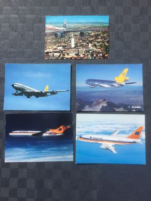 5x Postkarte Flugzeug / Frankfurt am Main / Hapag-Lloyd / Condor (K)