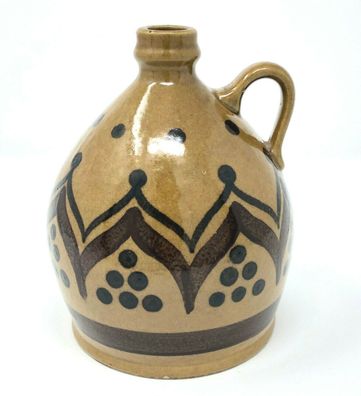 Keramik Weinkrug mit Henkel und Bodenmarke ca. 15,5 cm hoch Ø 13 cm (161)