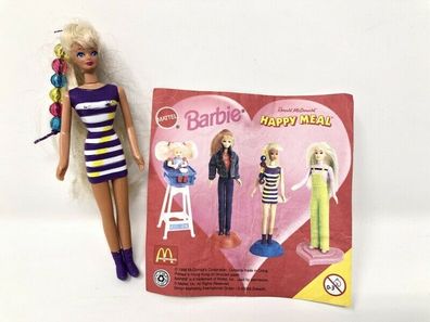 Mc Donalds Happy Meal 1998 Barbie Puppe mit gestreiftem Kleid (W61)