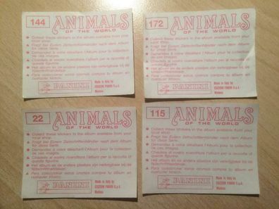 9 Stück Panini Sticker " Animal of the World " 1989 (K)