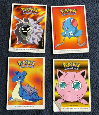 4 Stück dunkin Boomer Pokemon Sticker aus dem Jahr 2000 #39, #72, #91, #131 (K)