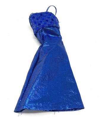 Barbie Kleid Abendkleid blau glitzernd ca. 14,5 cm lang (W36)