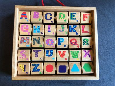 Lerne das ABC und den Namen von Tiere + Gegenstände Holzspielzeug drehbar (128)