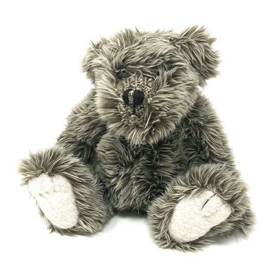 Plüschtier Teddy Bär grau sitzend ca. 27 cm groß Stofftier Kuscheltier (W30)
