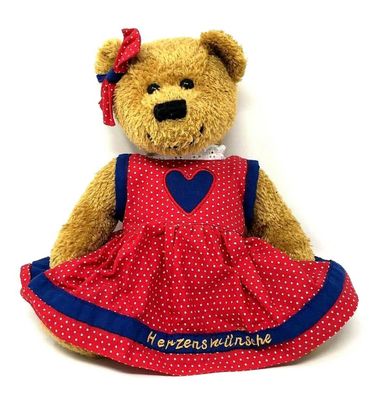 Irzi Teddy Bär mit Herz Kleid "Herzenswünsche" Kuscheltier ca. 20 cm groß (W30)