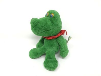 Nici Krokodil mic-o-mic - grün - mit rotem Halsband - sitzend ca. 12 cm (255)