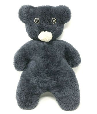 Alter Plüsch Teddybär Bär flach ca. 47 cm groß grau / blau (279)