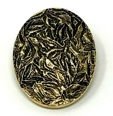 Ovale Brosche Halstuch Klemme, Tuchklemme goldfarben / schwarz 3,5 x 2,9 cm (K)