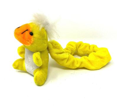 Haargummi gelb mit gelber Plüsch Ente 7,5 cm groß (W2)