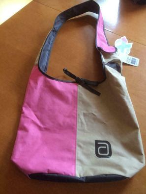 Allerhand Shopping Tasche Baggy Shopper in rosa / grau mit Handytasche (52)