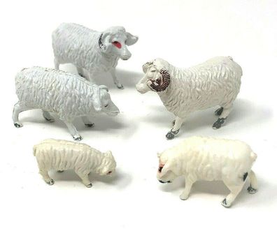 5 Schafe Kunststoff Figuren in verschiedenen Größen Aufstellfiguren (W6)