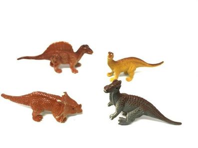 4 Stück mini Dinosaurier - Figuren - ca. 2,5 - 4,4 cm groß (W78)