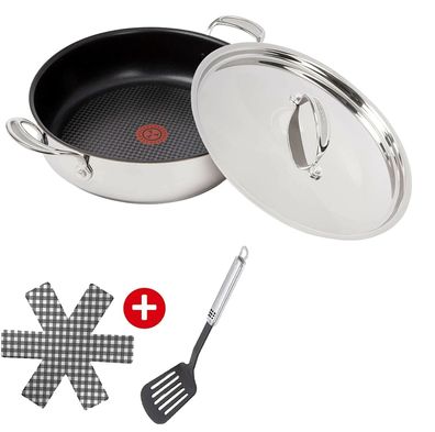 Tefal J90926 Jamie Oliver Servierpfanne 30cm mit Deckel 4tlg Induktion Edelstahl