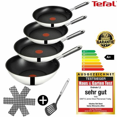 Tefal E76 Pfannenset 20 + 24 + 26cm Pfanne + 28cm Wok 7tlg Set13 Bratpfanne Induktion