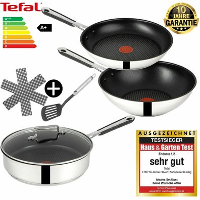 Tefal E76 Pfannenset, 25cm Schmorpfanne, 28cm Wok,26cm Pfanne Induktion Set 15