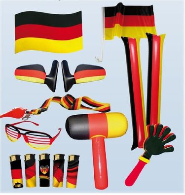 Deutschland Herren Fanpaket 11 tlg. WM EM Fanartikel Fussball Fahne Fan Flagge