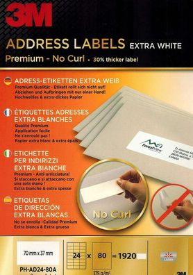 3M Adress-Etiketten 24 Etiketten 80 Blatt Pack Versandetiketten