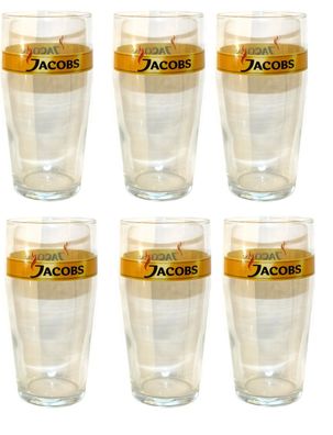 Jacobs 6er Gläserset 400ml Cappucino Tassimo Kaffeegläser Latte Macchiato Glas