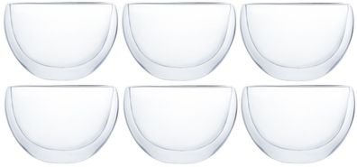6 x Klasique Doppelwandige Teegläser 300 ml Set Gläser Doppelwandig Bowle Schale