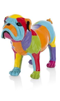 CocoMaison Dogge Statue Skulptur Statue Hundefigur Figur Hund Mops Bulldogge NEU