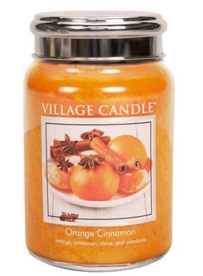 Village Candle Orange Cinnamon Duftkerze Glas 602g Zimt Duft Kerzen Kerze Süss
