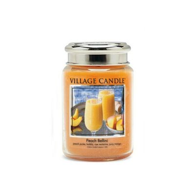Village Candle Peach Bellini Duftkerze Glas 602g Kerzen Duft Kerze Pfirsisch