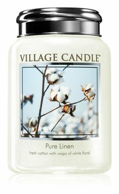 Village Candle Pure Linen Duftkerze Glas 602g, Dauer 170Std, Kerze, Duft Kerzen