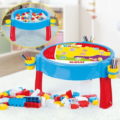 Spieltisch, multifunktionales Kindertisch, 100st. Blocks, Aktivitätstisch Bauklötze