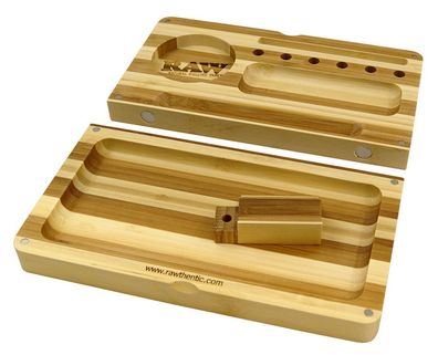RAW Bambus Tray Striped Limited Edition magnetischer Backflip