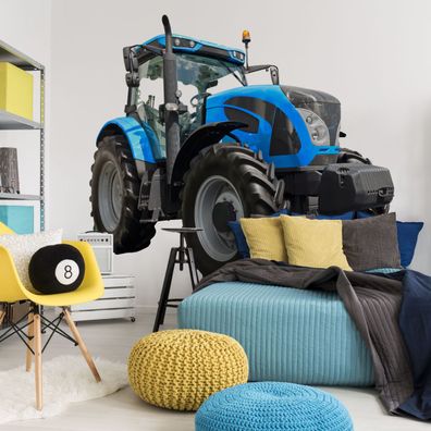 Muralo VINYL Fototapete XXL TAPETE für Jugend Blaür Traktor 3495