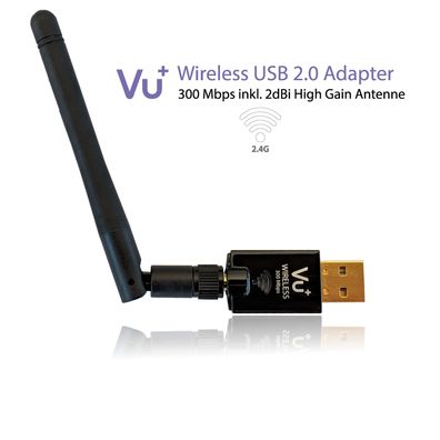 VU + ® Wireless USB 2.0 Adapter 300 Mbps inkl. Antenne