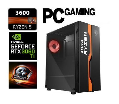 Gaming PC Ryzen 5 3600, Nvidia RTX 3060 Ti, 1TB M.2 SSD, 16GB RAM