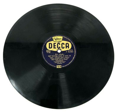 10" Schellackplatte Shellac Decca F 46 062 - Der arme Gondolier / Wie schade (W8