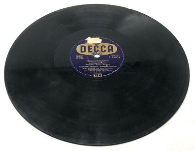 10" Schellackplatte Shellac - Decca F 43854 Holzhacker-Dixie / Warum ... (154)