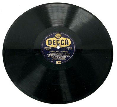 10" Schellackplatte Shellac Decca F 43 150 Aus der Jugendzeit / O Täler weit (W6