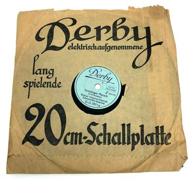 8" Schellackplatte Derby D.O.5511 - 20cm - Grinzinger Marsch / 's wird scho (W6)